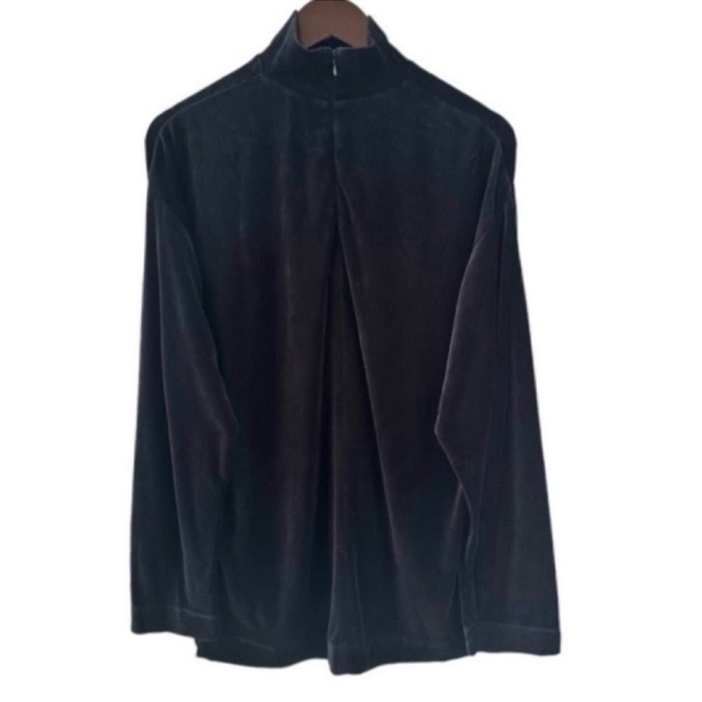 Escada Sport Black Velour Mock Neck Long Sleeve Oversized Pullover Size Small - Picture 6 of 9